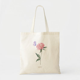 Elegante Minimalistische Pioen Bloemige Trouw Welk Tote Bag