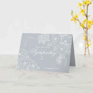Elegante Minimalistische Pioenrozen Condoleance Gr Kaart