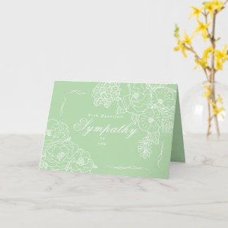 Elegante Minimalistische Pioenrozen Condoleance Gr Kaart