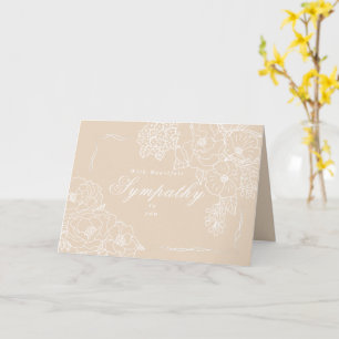 Elegante Minimalistische Pioenrozen Condoleance Iv Kaart