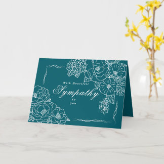 Elegante Minimalistische Pioenrozen Condoleance Te Kaart