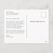 Elegante minimalistische portretfoto vakantie Brie Feestdagenkaart (Achterkant)