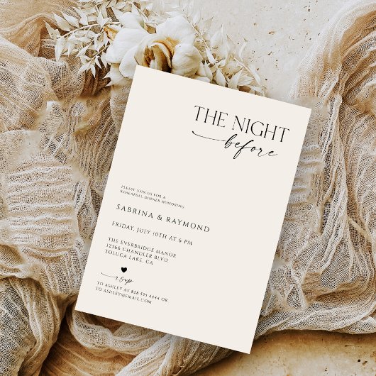 Elegante Minimalistische Proefbruiloft Dinner Kaart