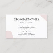 Elegante minimalistische professionele blush roze visitekaartje (Achterkant)