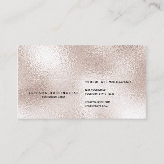 Elegante Minimalistische Professionele Moderne Vor Visitekaartje (Achterkant)