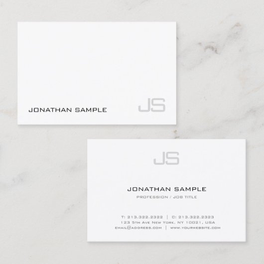 Elegante minimalistische professionele monogram Sj Visitekaartje (Voorkant / Achterkant)