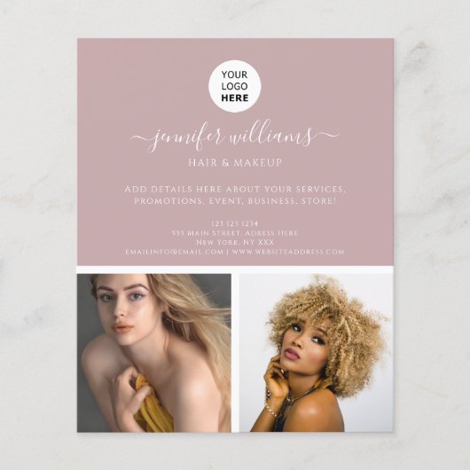 Elegante Minimalistische Promotie Roze Modern Flyer (Voorkant)