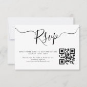Elegante minimalistische QR-code bruiloft RSVP Kaartje (Voorkant)
