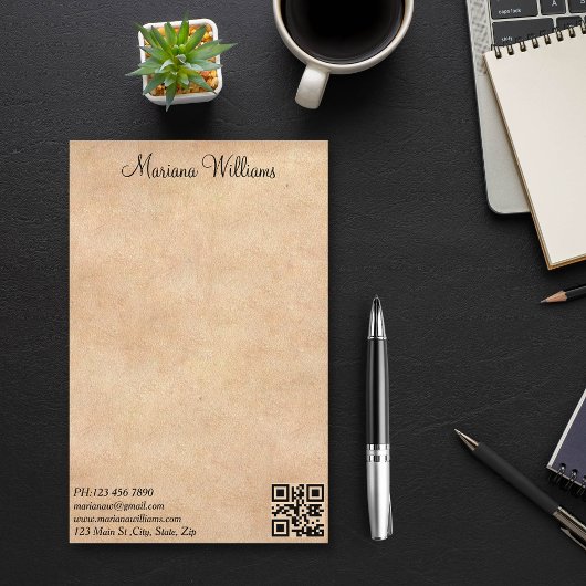 Elegante minimalistische QR-code Business Kraft Br Briefpapier