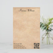 Elegante minimalistische QR-code Business Kraft Br Briefpapier (Staand voorkant)