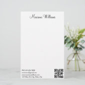 Elegante minimalistische QR code Business Trendy Briefpapier (Staand voorkant)
