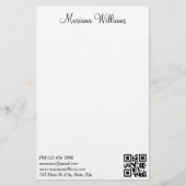 Elegante minimalistische QR code Business Trendy Briefpapier (Voorkant)