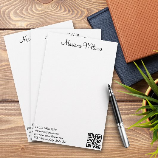Elegante minimalistische QR code Business Trendy Briefpapier