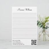 Elegante minimalistische QR code Business Trendy L Briefpapier (Staand voorkant)