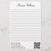 Elegante minimalistische QR code Business Trendy L Briefpapier (Voorkant)