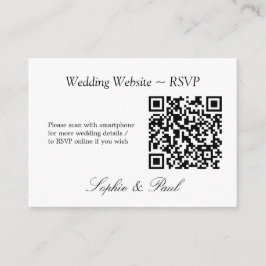 Elegante minimalistische QR-code website RSVP-kaar Informatiekaartje