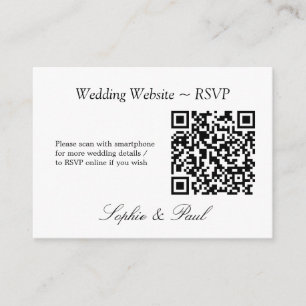 Elegante minimalistische QR-code website RSVP-kaar Informatiekaartje