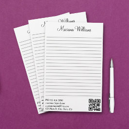 Elegante Minimalistische QR-Code Zakelijke Gelinie Briefpapier