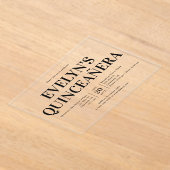 Elegante minimalistische Quinceanera Acryl Uitnodigingen (Laagn)