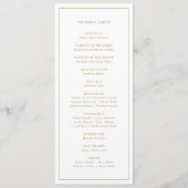 Elegante Minimalistische Rand Gouden Trouwring Programmakaart (Achterkant)