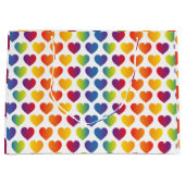 Elegante Minimalistische Regenboog Hart Ontwerp Gr Groot Cadeauzakje (Voorkant)