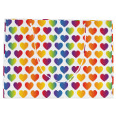 Elegante Minimalistische Regenboog Hart Ontwerp Gr Groot Cadeauzakje (Achterkant)