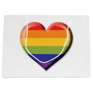 Elegante minimalistische regenboog hart ontwerp groot cadeauzakje