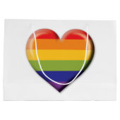 Elegante minimalistische regenboog hart ontwerp groot cadeauzakje (Achterkant)