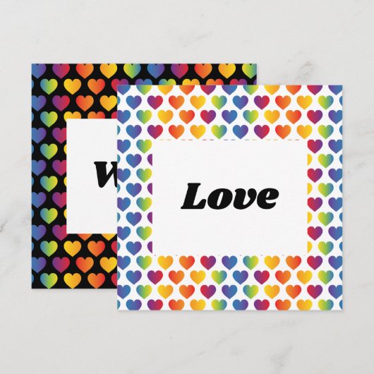 Elegante Minimalistische Regenboog Hart Ontwerp Kaart (Voorkant / Achterkant)