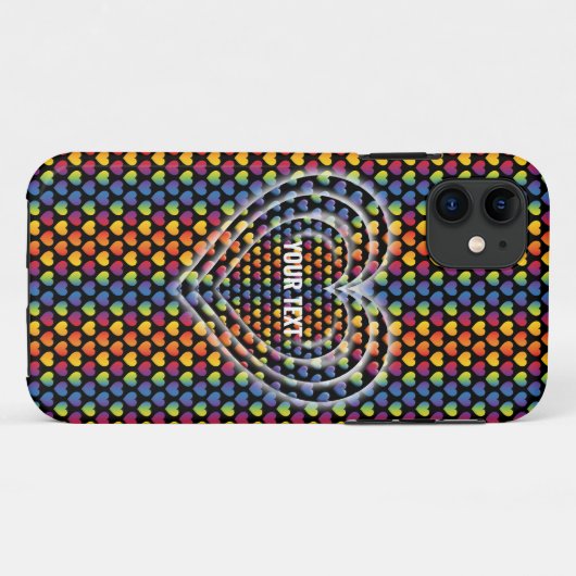 Elegante Minimalistische Regenboog Harten Case-Mate iPhone Case (Achterkant (horizontaal))