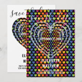 Elegante Minimalistische Regenboog Harten Kaart (Voorkant / Achterkant)