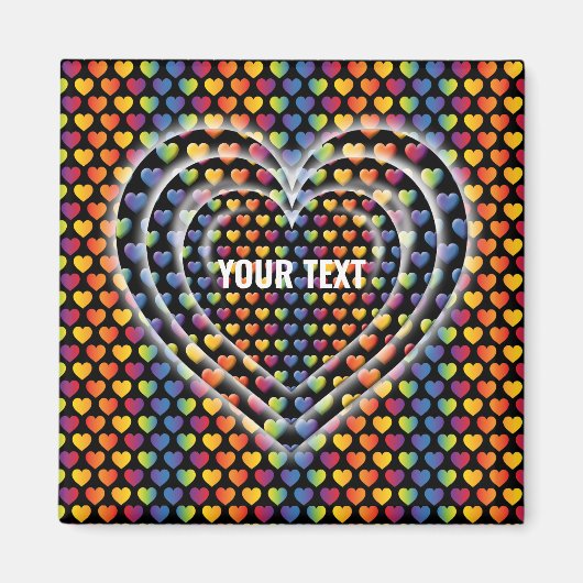 Elegante Minimalistische Regenboog Harten Magneet (Voorkant)