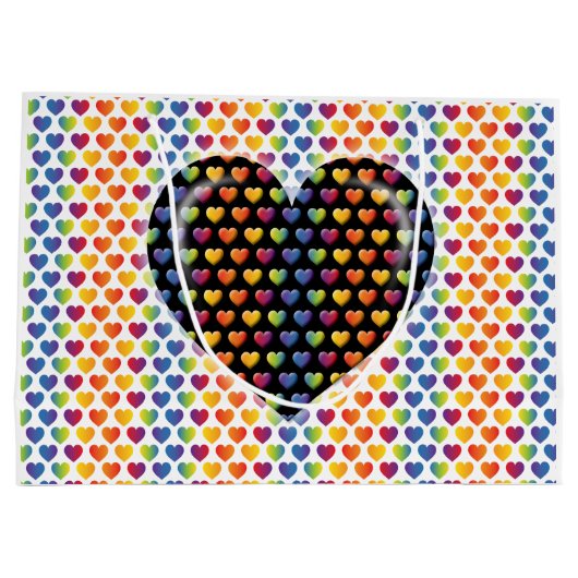 Elegante minimalistische regenboogharten groot cadeauzakje (Achterkant)