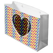 Elegante minimalistische regenboogharten groot cadeauzakje (Achterkant Gekanteld)