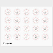 Elegante minimalistische Rendier Kerstmis familien Ronde Sticker (Vel)