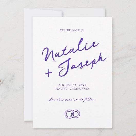 Elegante minimalistische retro plezier unieke mode save the date (Achterkant)