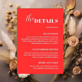 Elegante minimalistische rode details Enclosure Ca Informatiekaartje