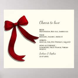 Elegante Minimalistische Rode Strik Eenvoudig Eleg Poster