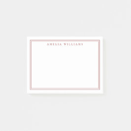 Elegante Minimalistische Rode Twee Rand Post-it® Notes
