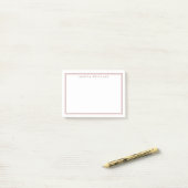 Elegante Minimalistische Rode Twee Rand Post-it® Notes (Op bureau)