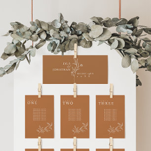 Elegante minimalistische roest zitplaatskaartkop K Menu