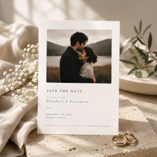 Elegante Minimalistische Romantische Foto  Save The Date