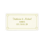 Elegante minimalistische romige witte gouden bruil etiket (Voorkant)