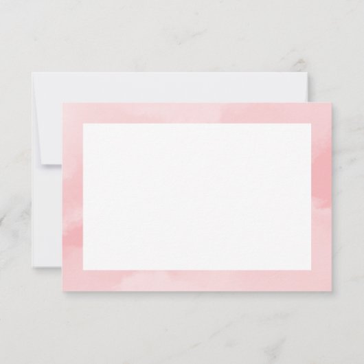 Elegante minimalistische roze bruiloft bedankkaart (Achterkant)