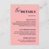 Elegante minimalistische roze details Enclosure Ca Informatiekaartje (Voorkant)