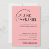 Elegante minimalistische roze foto bruiloft kaart (Voorkant)