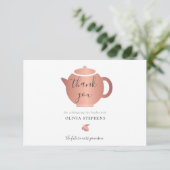 Elegante Minimalistische Roze Gouden Bruidsontbijt Bedankkaart (Staand voorkant)