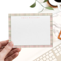 Elegante Minimalistische Roze Groen Geruit