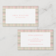 Elegante Minimalistische Roze Groen Schotse Ruit