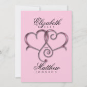 Elegante Minimalistische Roze Hart Kaart (Achterkant)